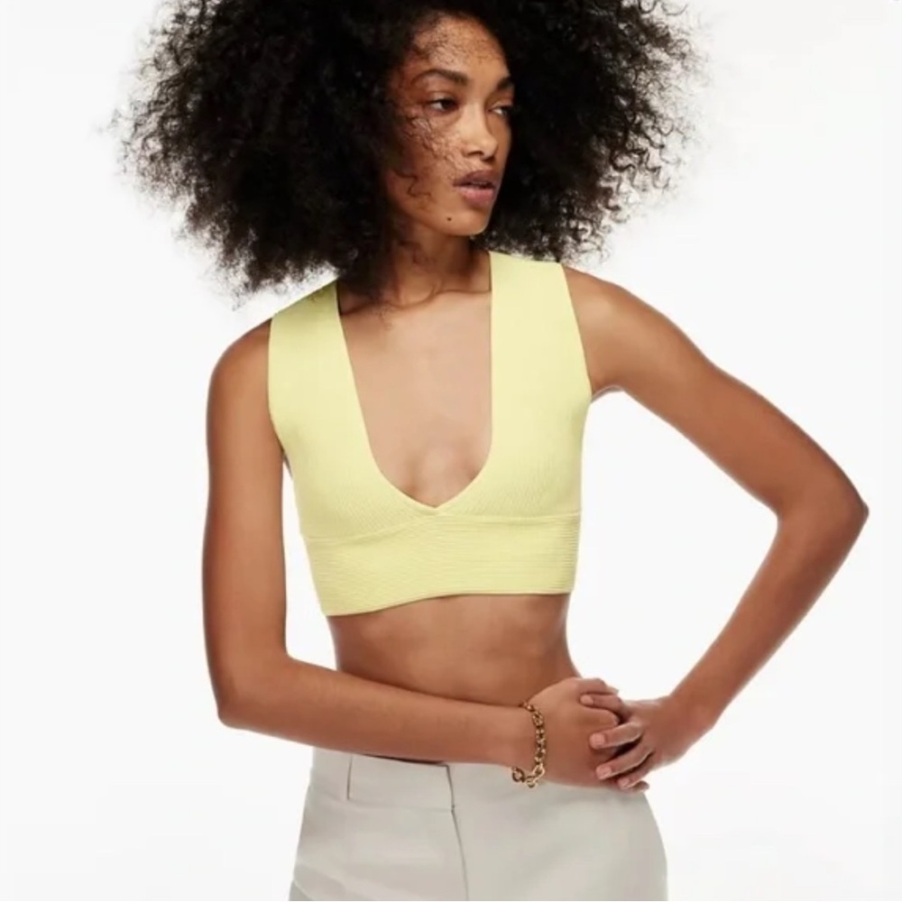 Aritzia Babaton Sculpt Knit Deep V Tank